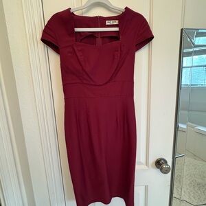 Grace Karin Burgundy Midi Dress